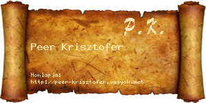 Peer Krisztofer névjegykártya